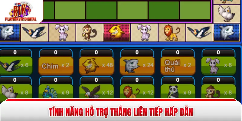 Phi Cầm Tẩu Thú Rikvip - 3 Điểm Nổi Bật Thu Hút Người Chơi Tính năng hỗ trợ thắng liên tiếp hấp dẫn